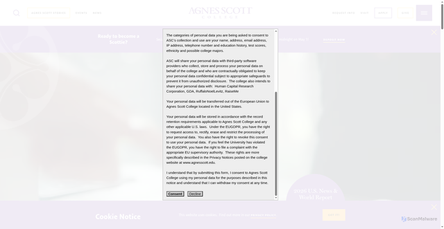 Security scan screenshot of https://agnesscott.edu