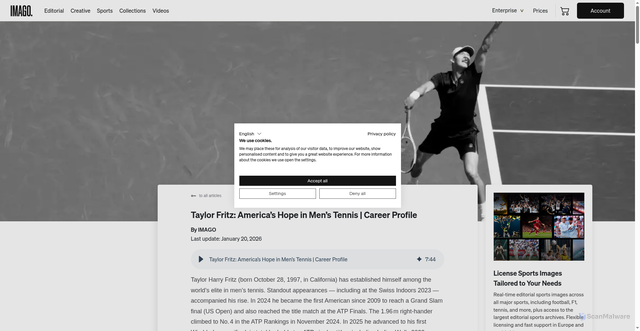 Security scan screenshot of https://blog.imago-images.com/en/taylor-fritz-americas-hope-in-mens-tennis-career-profile