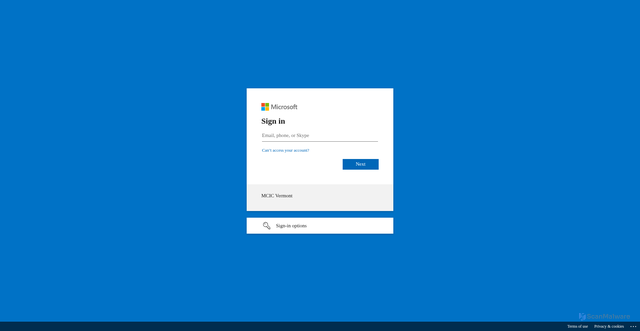 Security scan screenshot of https://mcicv-my.sharepoint.com
