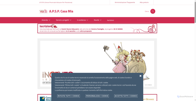 Security scan screenshot of https://www.casamiariva.it/