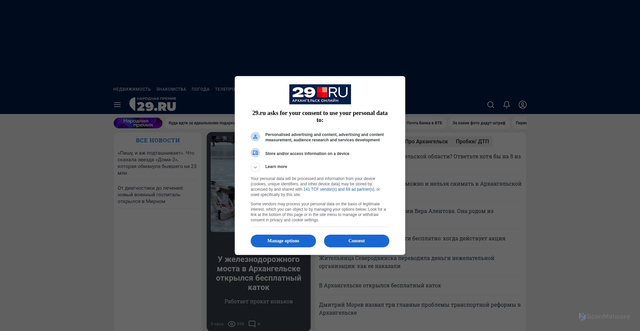 Security scan screenshot of https://29.ru