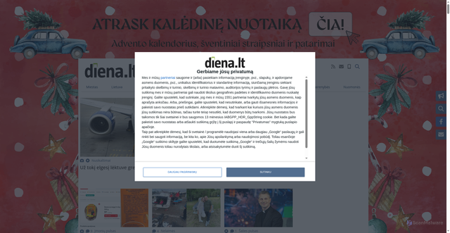 Security scan screenshot of https://diena.lt