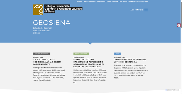Security scan screenshot of https://www.geosiena.it/