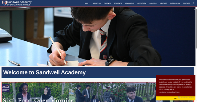 Security scan screenshot of http://www.sandwellacademy.com/