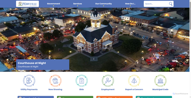 Security scan screenshot of https://www.cityofperryville.com/