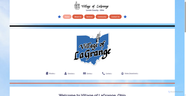 Security scan screenshot of https://www.villageoflagrangeohio.gov/