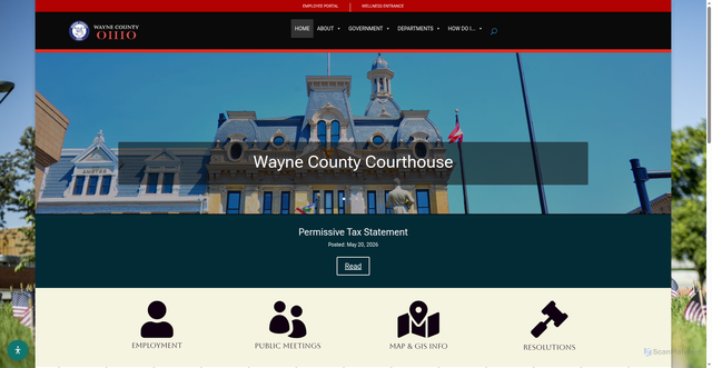 Security scan screenshot of https://www.wayneohio.org/