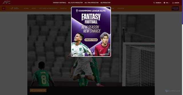 Security scan screenshot of https://the-afc.com/en/national/afc_u20_asian_cup.html/news/preview-group-b-saudi-arabia-v-iraq