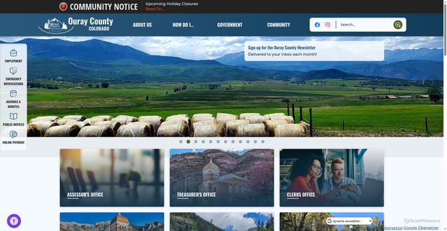 Security scan screenshot of https://ouraycountyco.gov/