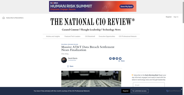 Security scan screenshot of https://nationalcioreview.com/articles-insights/extra-bytes/massive-att-data-breach-settlement-nears-finalization/