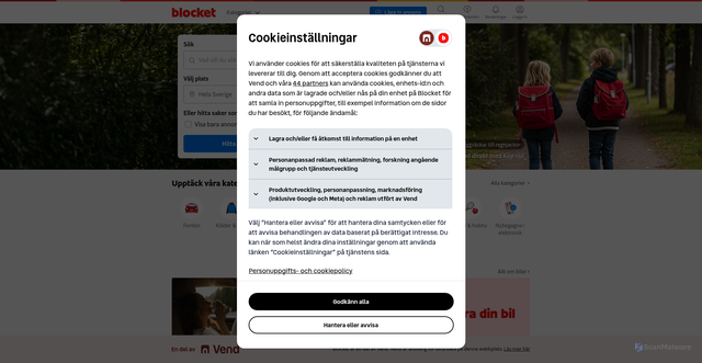 Security scan screenshot of https://www.blocket.se/