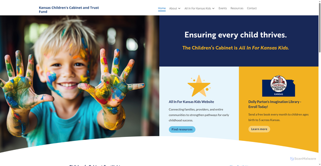 Security scan screenshot of https://kschildrenscabinet.gov/