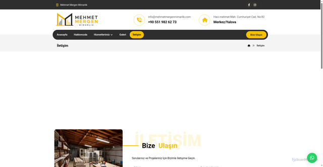 Security scan screenshot of https://mehmetmergenmimarlik.com/iletisim/