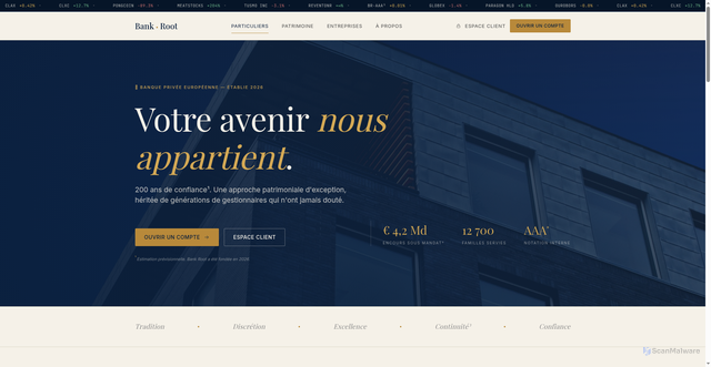 Security scan screenshot of https://bankroot.dev.claixade.fr/@vite/client