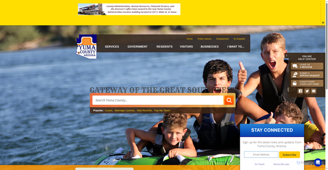 Security scan screenshot of https://www.yumacountyaz.gov/