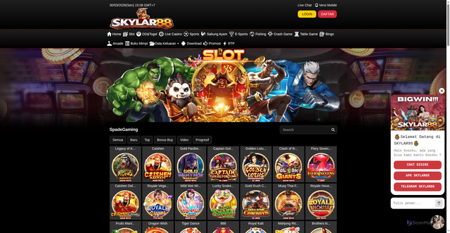 Security scan screenshot of https://ndx-skylar88.xyz/desktop/game/slot/spadegaming