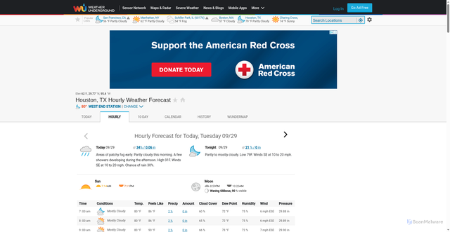 Security scan screenshot of https://wu-next-prod-us-east-2-aws.wunderground.com/hourly/us/tx/houston/KTXHOUST5024/date/2026-5-18