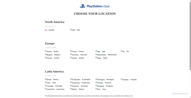 Security scan screenshot of https://gear.playstation.com/