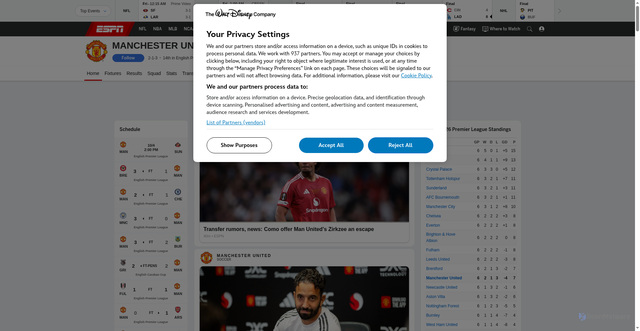 Security scan screenshot of https://www.espn.com/soccer/team/_/id/360