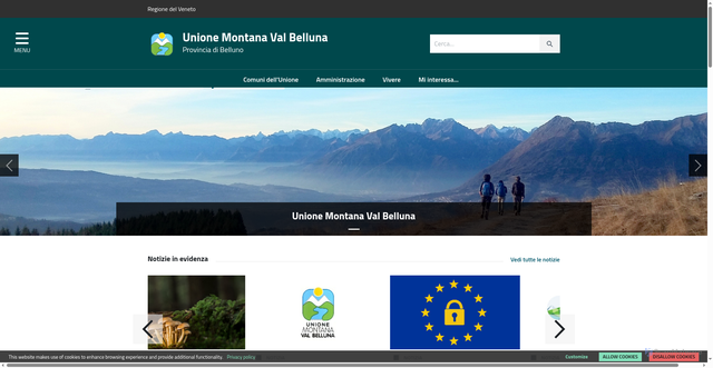 Security scan screenshot of https://www.valbelluna.bl.it/home