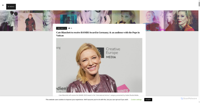 Security scan screenshot of https://www.cate-blanchett.com/