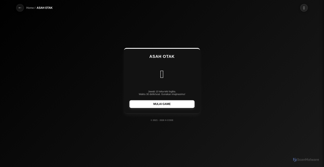Security scan screenshot of https://x-code-randomverse-5kemzeavbg.edgeone.app/asah-otak.html