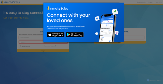 Security scan screenshot of https://inmatesales.com