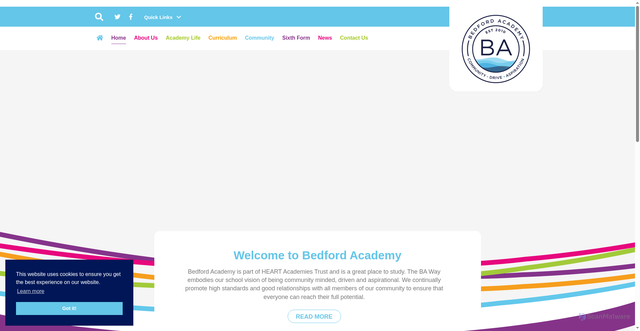 Security scan screenshot of https://www.bedfordacademy.co.uk/