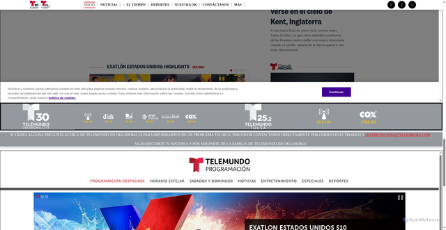 Security scan screenshot of https://www.telemundooklahoma.com/