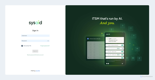 Security scan screenshot of https://agrimark.sysaidit.com