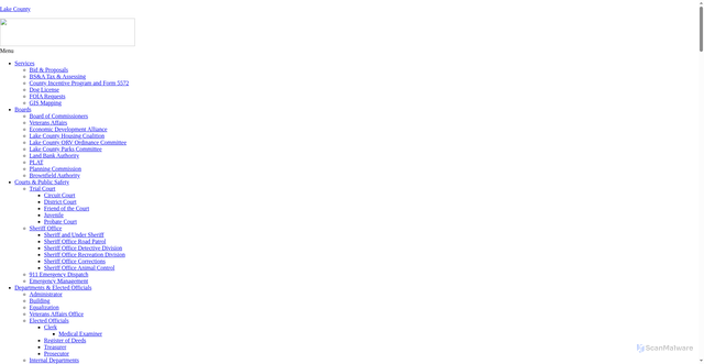 Security scan screenshot of https://lakecountymi.gov/