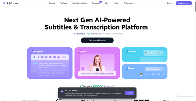 Security scan screenshot of https://www.subeasy.ai