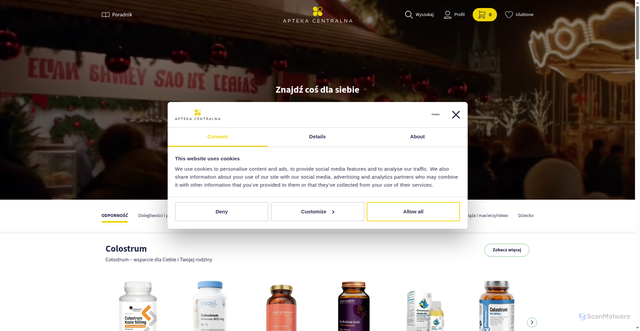 Security scan screenshot of https://centralna.pl