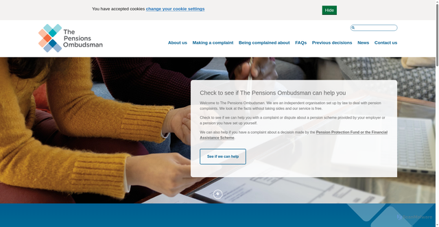 Security scan screenshot of http://www.pensions-ombudsman.org.uk