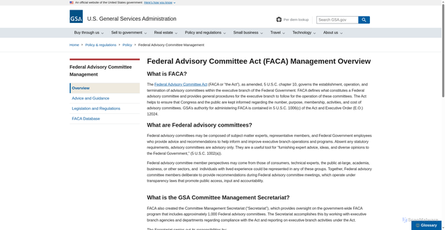 Security scan screenshot of https://www.gsa.gov/policy-regulations/policy/federal-advisory-committee-management