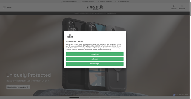 Security scan screenshot of https://deindesign.de