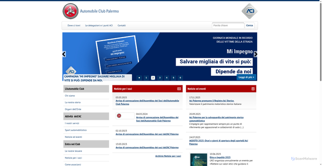 Security scan screenshot of https://palermo.aci.it/