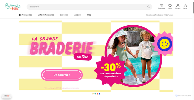 Security scan screenshot of https://larmoiredebebe.com