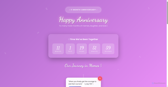 Security scan screenshot of https://iloveyou-fj6xzd8iac.edgeone.app/11_month_anniversary.html