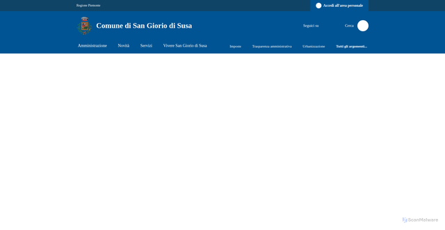 Security scan screenshot of https://www.comune.sangioriodisusa.to.it/