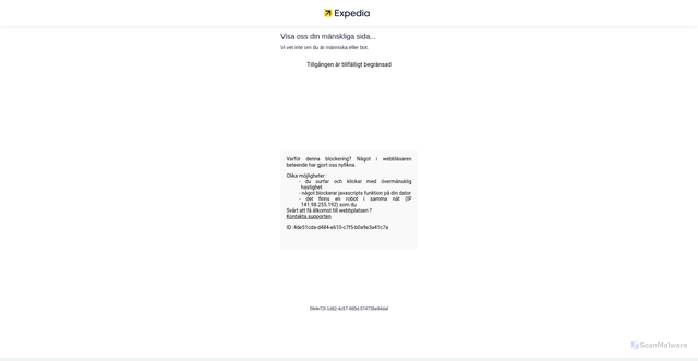 Security scan screenshot of https://expedia.se
