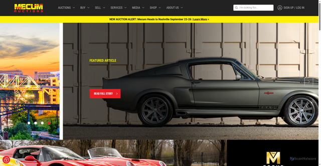 Security scan screenshot of https://www.mecum.com