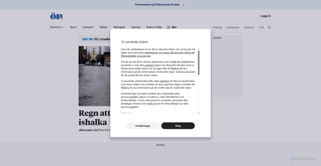 Security scan screenshot of https://www.op.se/