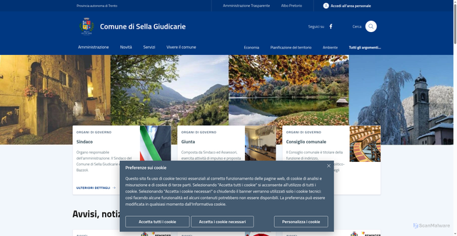 Security scan screenshot of https://www.comunesellagiudicarie.tn.it