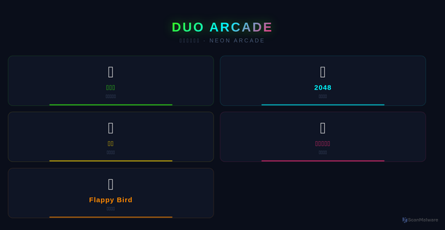 Security scan screenshot of https://duo-arcade.pages.dev/