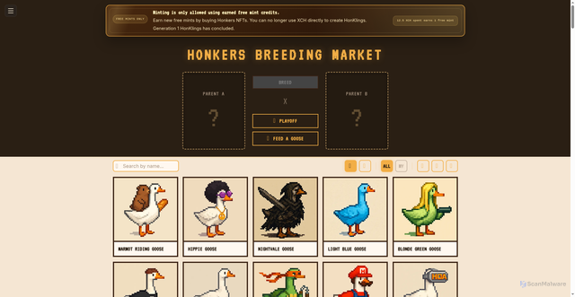 Security scan screenshot of https://honkers.pages.dev/