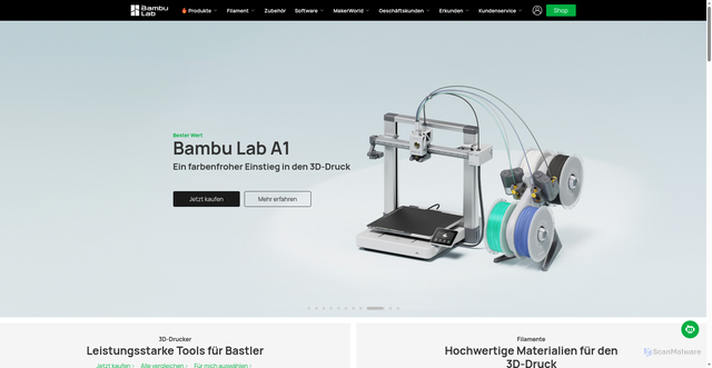 Security scan screenshot of https://www.bambulab.com
