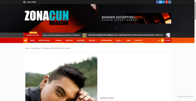 Security scan screenshot of https://zonacun.com/exhiben-la-intimidad-de-farath-coronel/