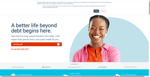 Security scan screenshot of https://www.nfcc.org/