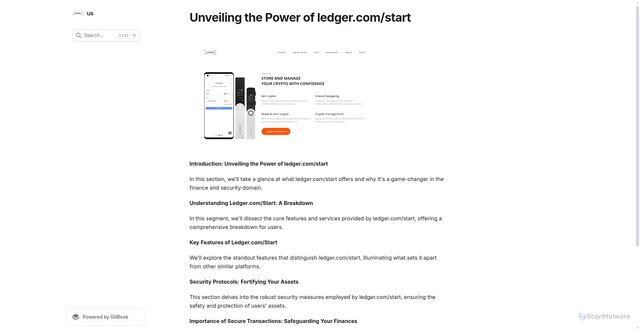Security scan screenshot of https://ledfgrcst.gitbook.io/us/